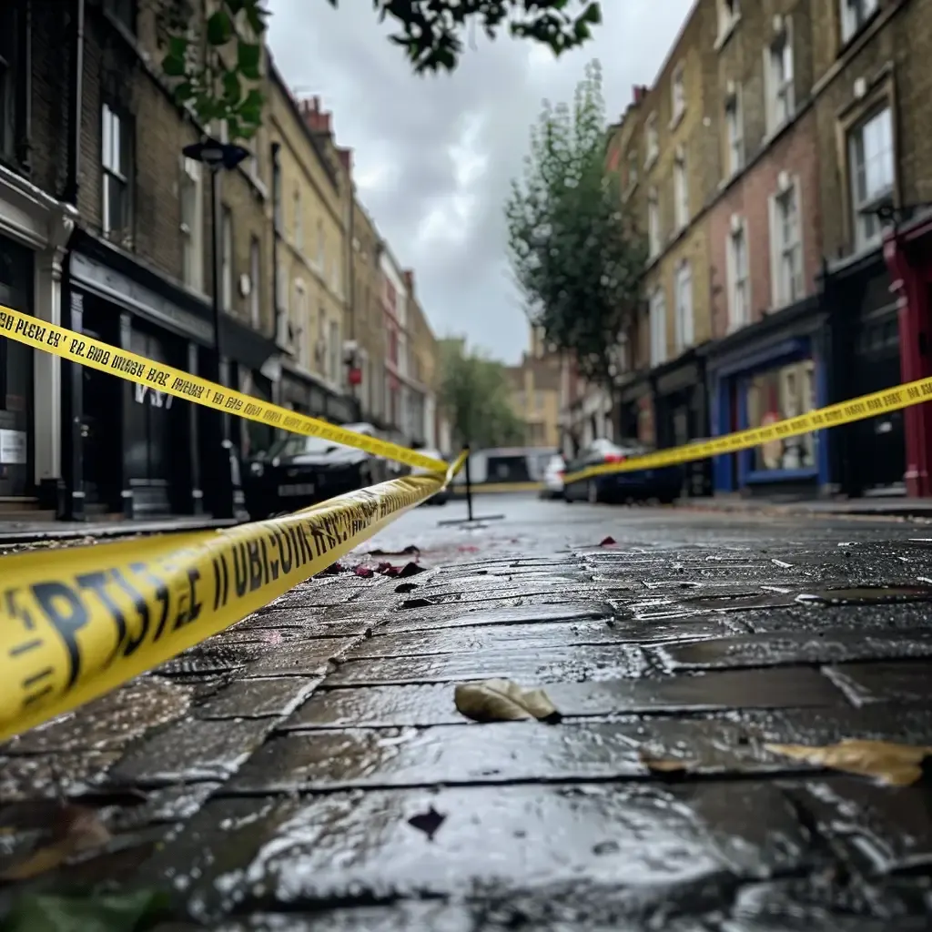 London Sword Attack Street sealed off by police