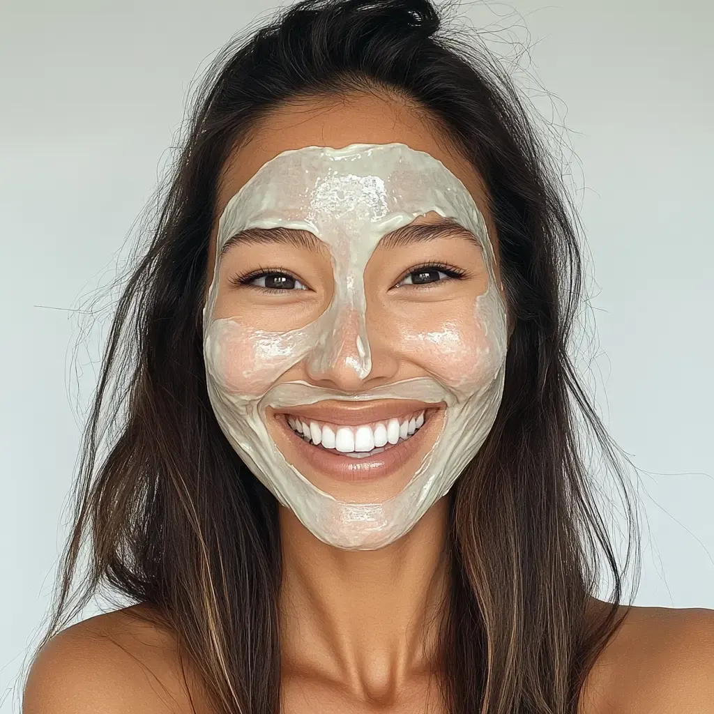 young woman with korean face mask
