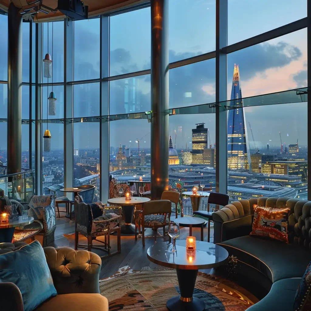 view from the hotel's panoramic window to London
